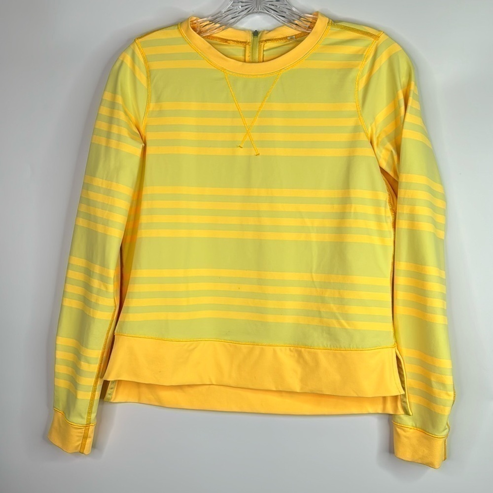 Lululemon Run Warm Up Crew Yellow Top Size 4